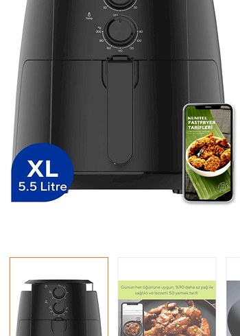 Siyah Elektrikli Fritöz ve Izgara - Görsel 3