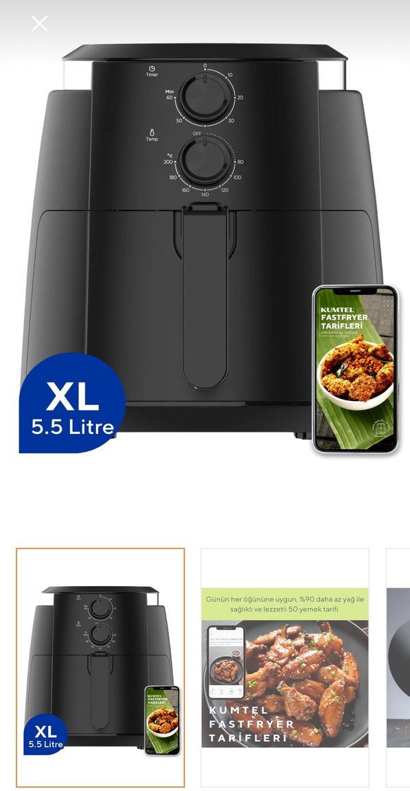 Siyah Elektrikli Fritöz ve Izgara - Görsel 3