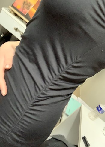 Siyah Yüksek Yakalı Mini Gotik Elbise - Görsel 2