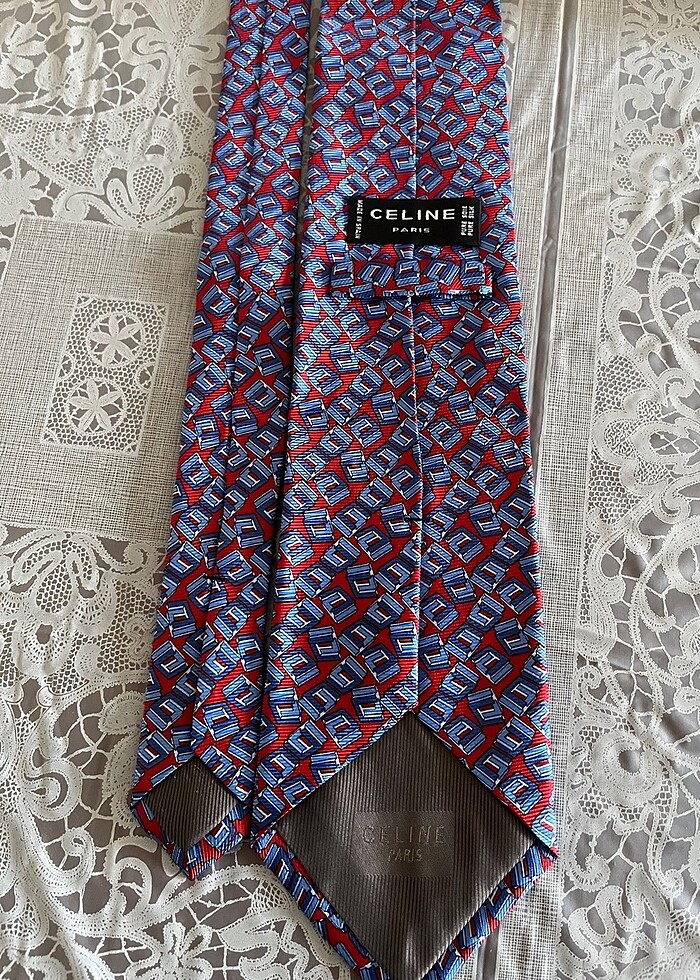 Celine Paris marka ipek Kravat - Görsel 2