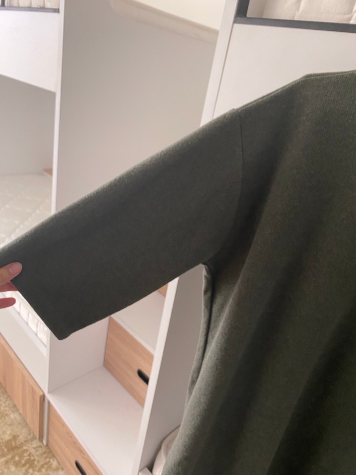 Kadın Haki Boğazlı Midi Triko Elbise - Görsel 4