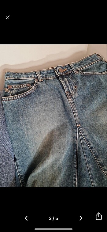 DKNY Jean etek midi boy