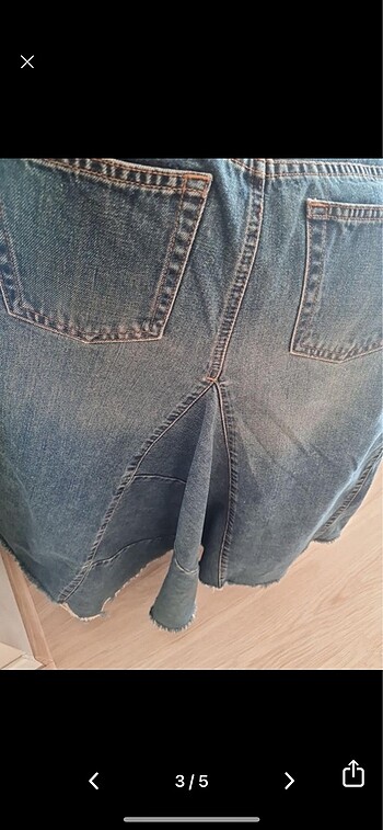 s Beden DKNY Jean etek midi boy