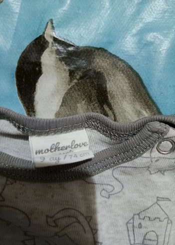 Mavi ve Gri Pamuklu Bebek Badileri 3 lü Set - Görsel 8