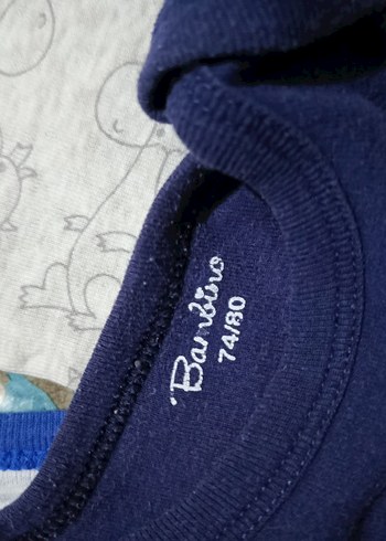 Mavi ve Gri Pamuklu Bebek Badileri 3 lü Set - Görsel 9