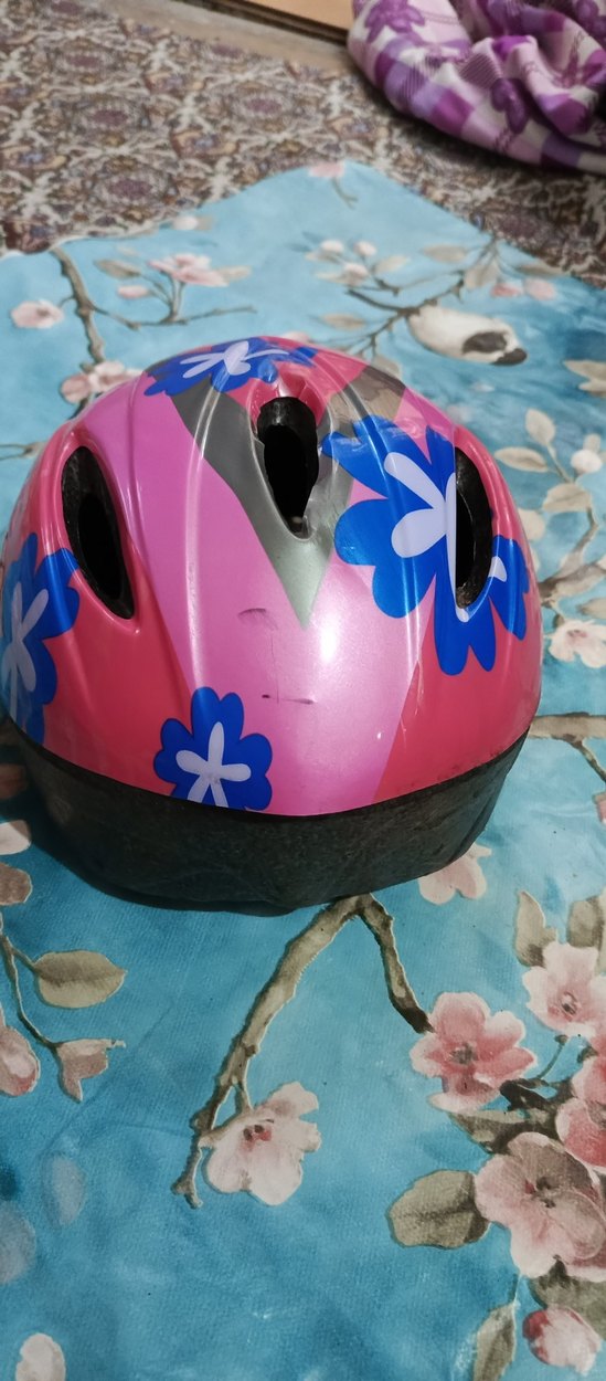 Renkli Baskılı Pembe Motosiklet Kaskı - Görsel 3