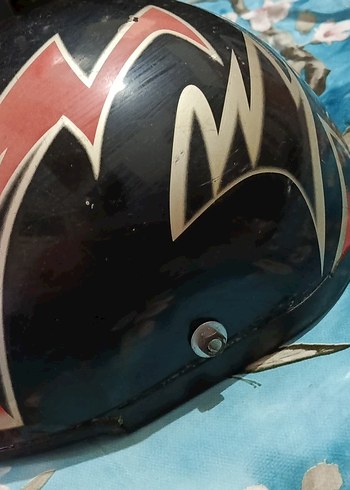 Siyah Baskılı Rock Punk Motosiklet Kaskı - Görsel 4