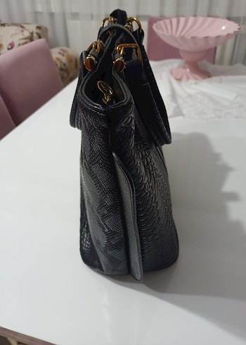 Michael Kors Klasik Siyah Deri Yılan Desenli Kadın Çanta
