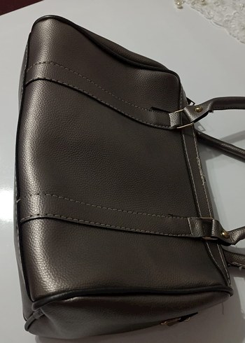 Zara Gri Deri Kadın Omuz Çantası