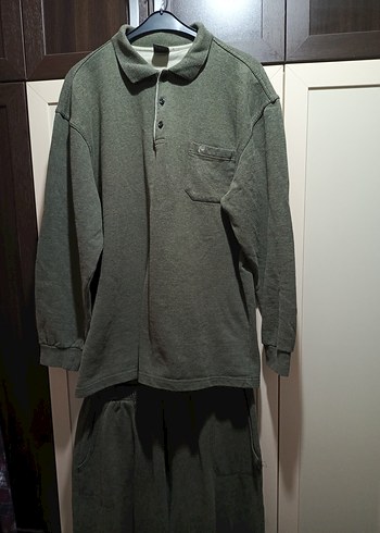 Haki Erkek Bol Kesim Pijama Takımı - Görsel 2