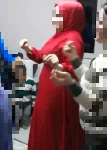 46 Beden kırmızı Renk Kırmızı Uzun Kollu Drapeli Kadın Elbise