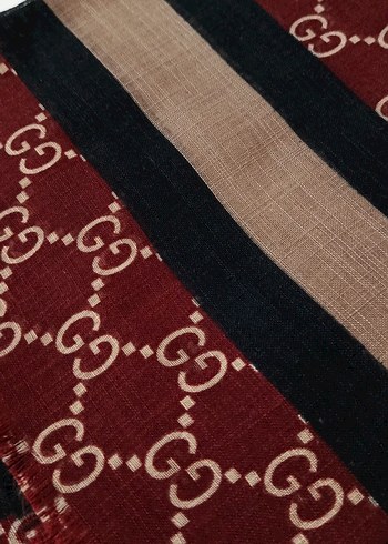 Silk & Cashmere Bordo Bohem Pliseli Kadın pamuklu yazma