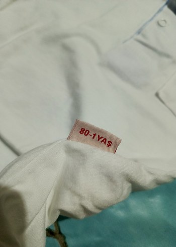 Düğmeli Beyaz Pamuklu Erkek Bebek Body - Görsel 5