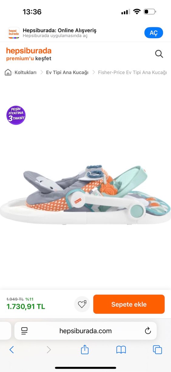 Gri Penguen Desenli Bebek Mama Sandalyesi - Görsel 3