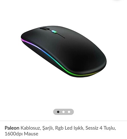 Kablosuz led ışıklı şarjlı sessiz mouse