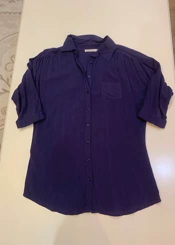 Sıfır ipekli yarasa kollu Colins bluz gömlek - Görsel 7