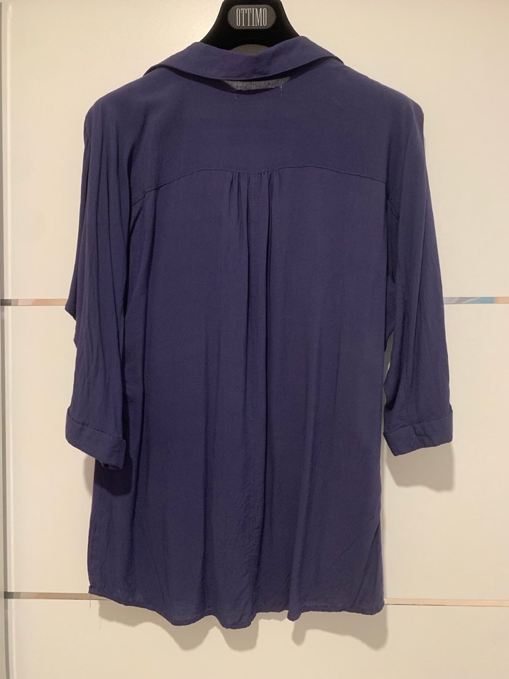 Sıfır ipekli yarasa kollu Colins bluz gömlek - Görsel 2