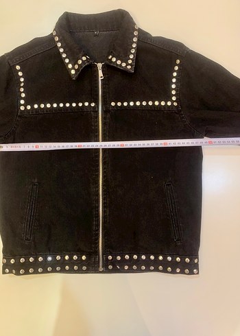 Sıfır Siyah Nakışlı Kadın Denim Ceket - Görsel 7