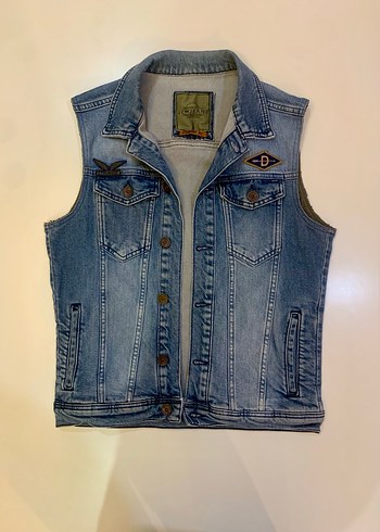 Düğmeli Cepli Kot Ceket - Görsel 3