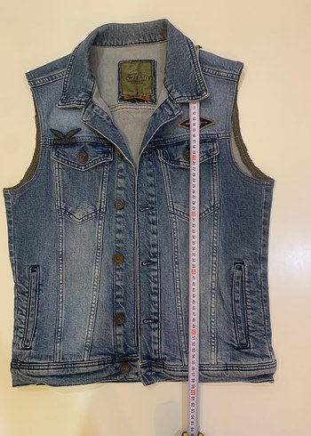 Düğmeli Cepli Kot Ceket - Görsel 5