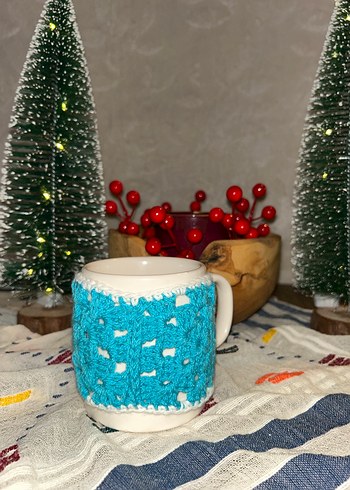 Renkli Örgü Desenli Seramik Bardaklar - Görsel 7