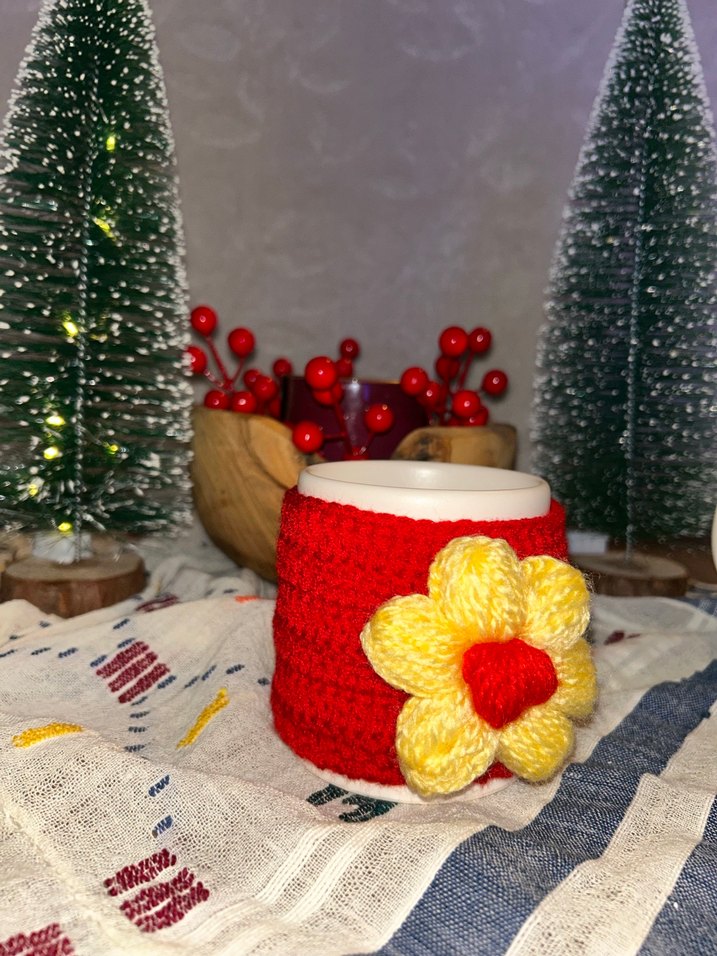 Renkli Örgü Desenli Seramik Bardaklar - Görsel 3