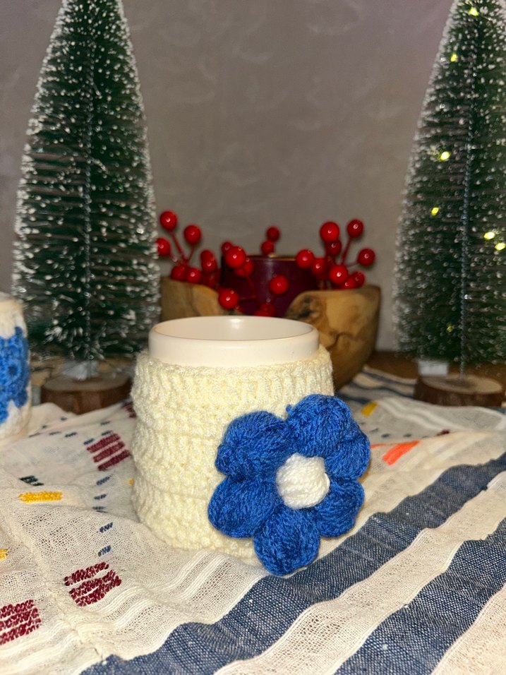 Renkli Örgü Desenli Seramik Bardaklar - Görsel 4