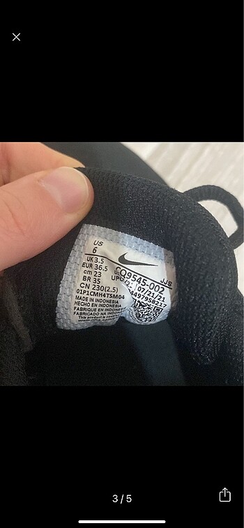 36,5 Beden Nike spor ayakkabı