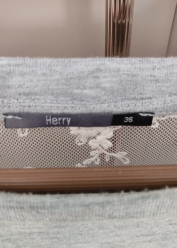 Herry Gri Kadın Tişört, Rahat Kesim, Kısa Kollu
