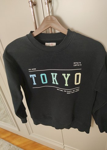 Siyah Baskılı Çocuk Sweatshirt - Görsel 6