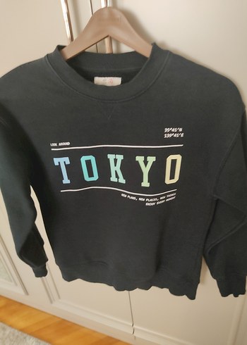 Siyah Baskılı Çocuk Sweatshirt - Görsel 8