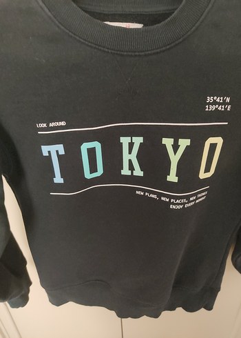 Siyah Baskılı Çocuk Sweatshirt - Görsel 2