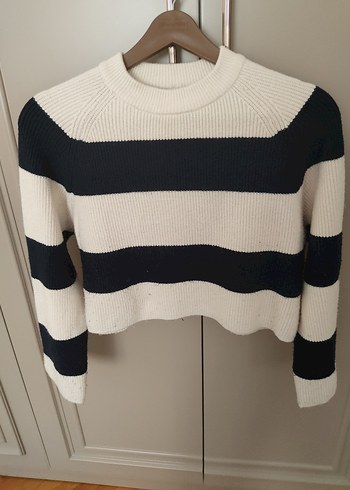 Zara Çizgili, Uzun Kollu, Triko Kazak - Görsel 7