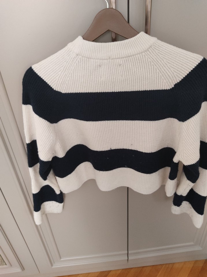 Zara Çizgili, Uzun Kollu, Triko Kazak - Görsel 3