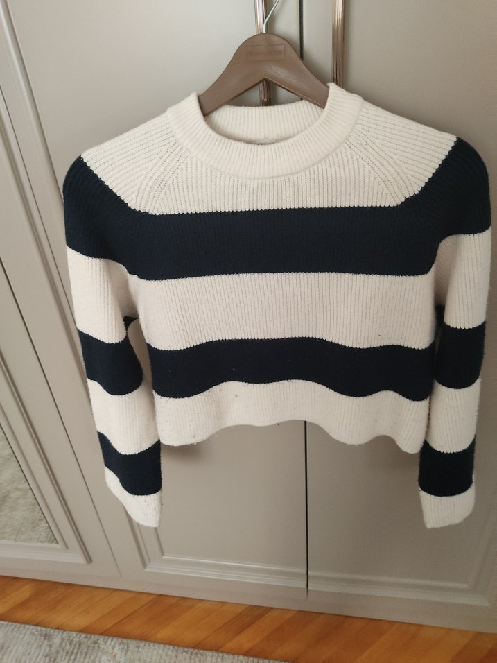 Zara Çizgili, Uzun Kollu, Triko Kazak - Görsel 2