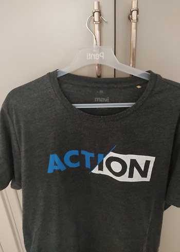 Gri Baskılı Erkek Kısa Kollu Tişört - Görsel 5