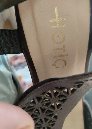 Kahverengi Desenli Deri Dolgu Topuklu Kadın Ayakkabı - Görsel 9