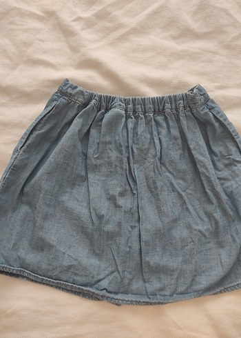 Düğmeli Mavi Denim Mini Etek - Görsel 6