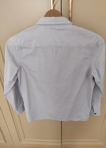 Düğmeli Mavi Pamuklu Erkek Çocuk Gömleği - Görsel 6