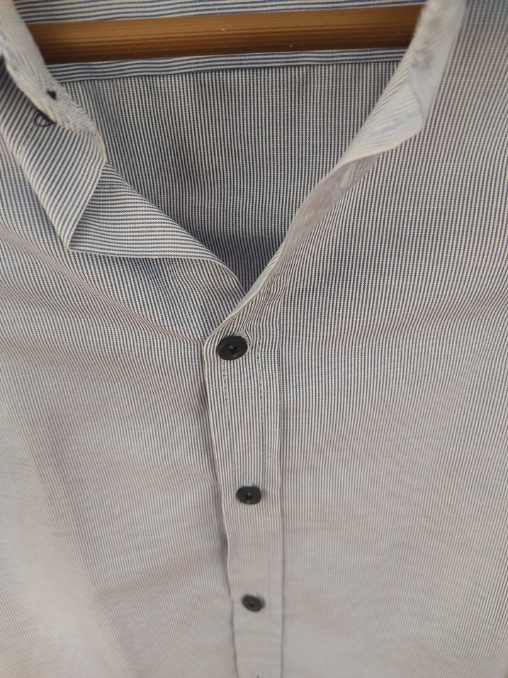 Düğmeli Mavi Pamuklu Erkek Çocuk Gömleği - Görsel 4