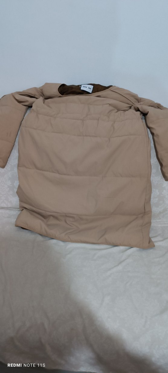 Düğmeli Bej Midi Kadın Ceket - Görsel 2