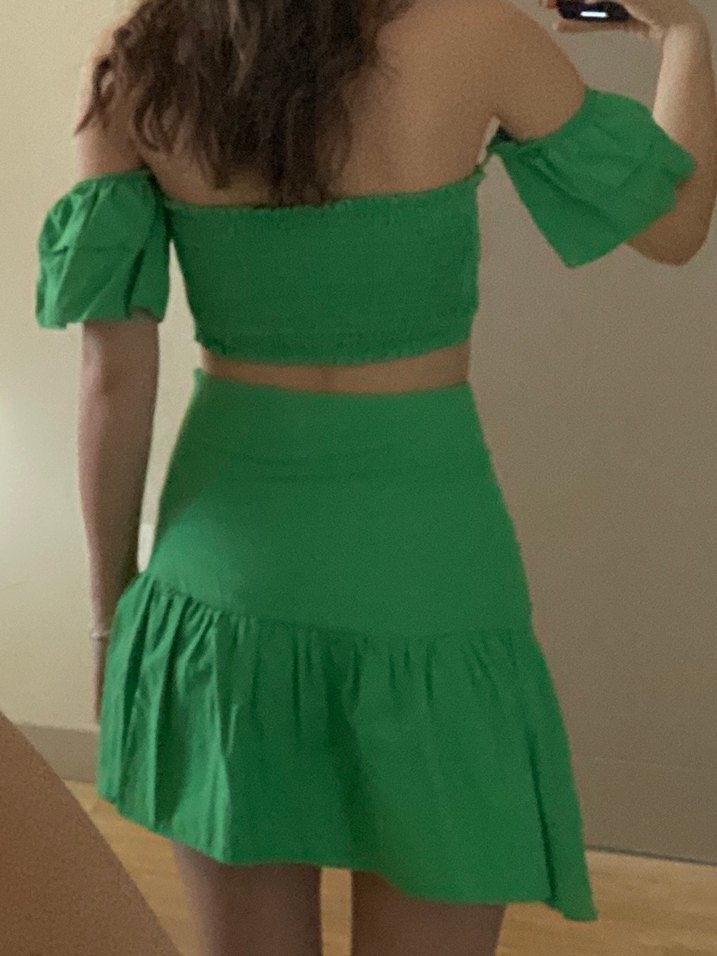 Yeşil Volanlı Etek - Görsel 3