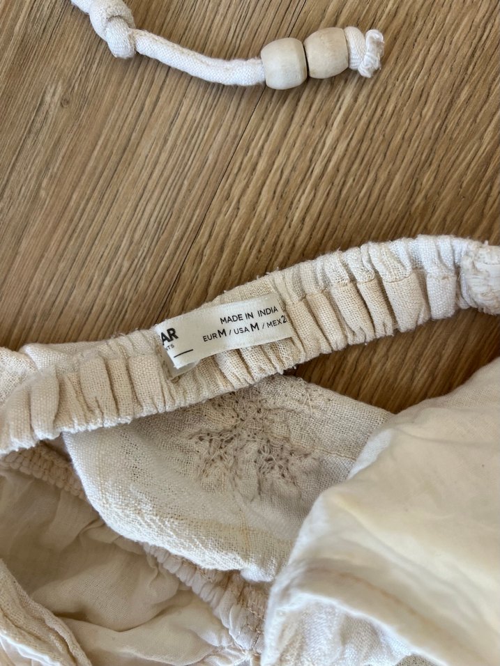 Nakışlı Beyaz Bohem Mini Büstiyer - Görsel 3