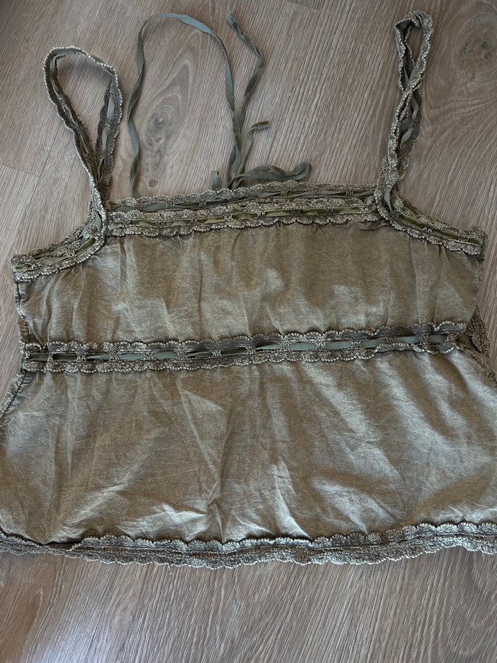 Nakışlı Dantel Detaylı Keten Bustiyer - Görsel 5