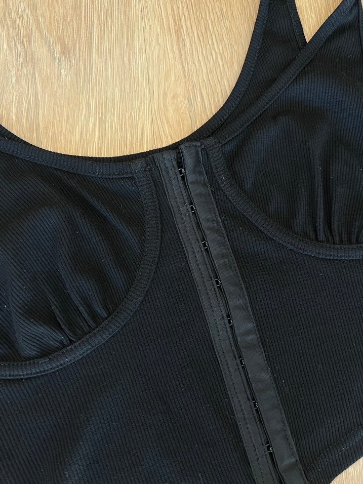 Siyah Strappy Bustier Atlet - Görsel 2