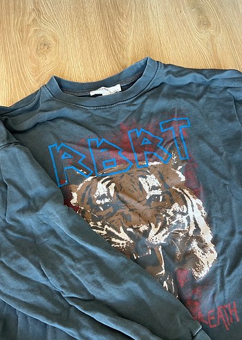 Baskılı Gri Sweatshirt - Görsel 3