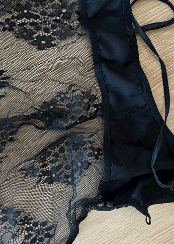 Dantelli Siyah Mini Büstiyer - Görsel 2