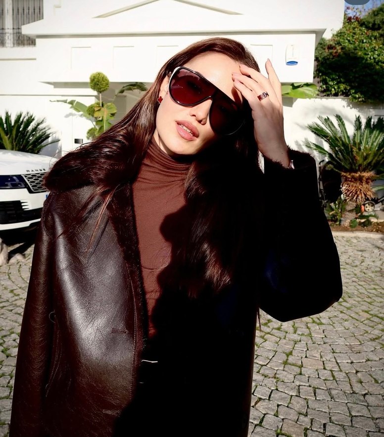 Kahverengi çift taraflı Kürklü Deri Kadın Ceket - Görsel 3