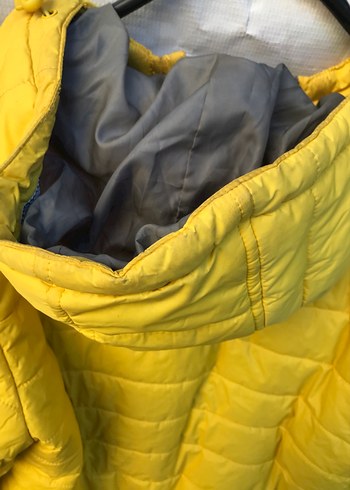 Sarı Fermuarlı Kadın erkek Kışlık Mont - Görsel 8