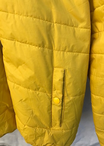 Sarı Fermuarlı Kadın erkek Kışlık Mont - Görsel 2